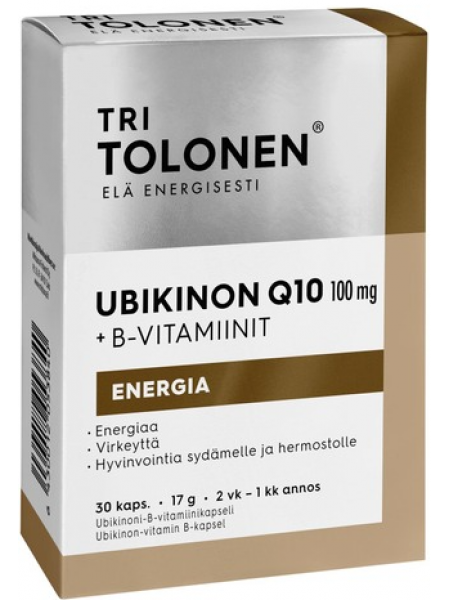 Капсулы убихинона Tri Tolonen Ubikinon Q10 100 мг + витамины группы B 30капсул