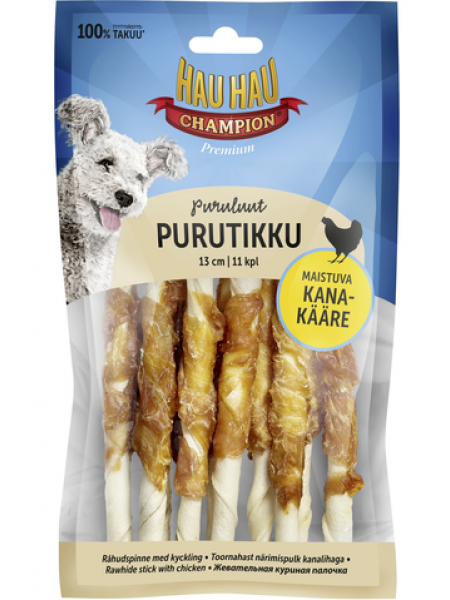Куриные палочки для собак Hau-Hau Champion Kanapurutikku 13 см 11 шт 100г