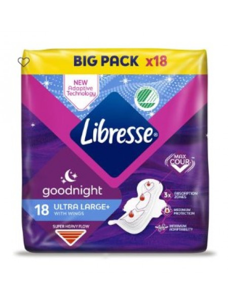 Прокладки ночные LIBRESSE Night Ultra Large+18 kpl Big pack