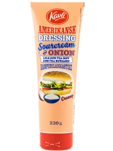 Соус для гамбургеров кисло-сладкий Kavli Amerikansk Dressing Sourcream & Onion 230г