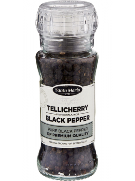 Специя мельница с черным перцем Santa Maria Tellicherry Black Pepper 70г