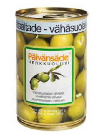 Соленые зеленые оливки без косточек Päivänsäde 300/130г