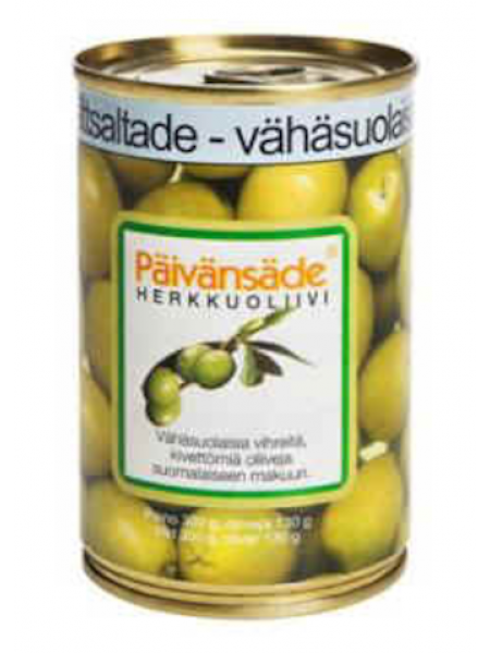 Соленые зеленые оливки без косточек Päivänsäde 300/130г