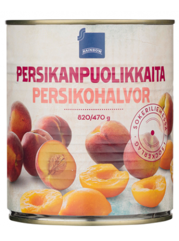 Половинки персиков в сахарном сиропе Rainbow 820/470 г