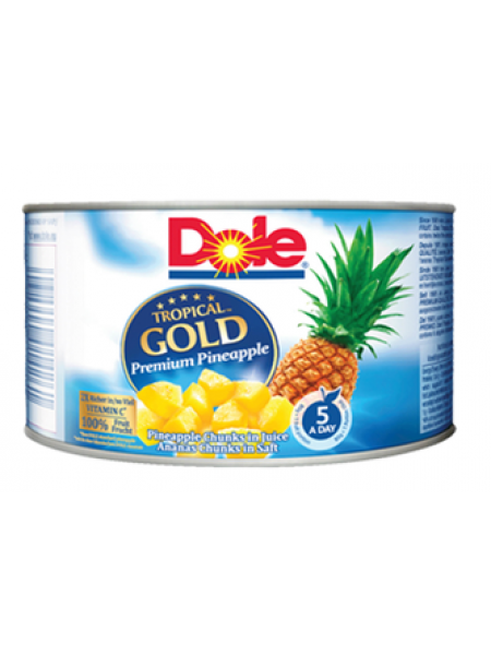 Кусочки ананаса  в ананасовом соке Dole Tropical Gold 227 / 139г