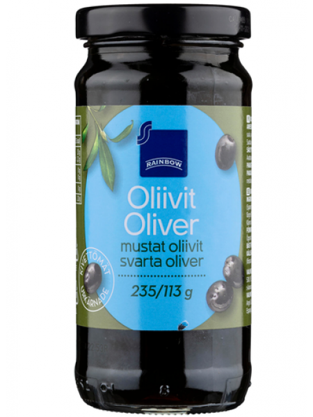 Черные маслины без косточек Rainbow Oliivit 235/113г