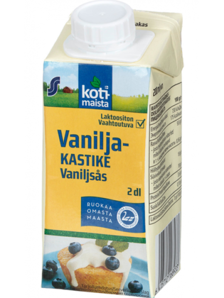 Ванильный соус без лактозы Kotimaista Vanilja kastike 2дл