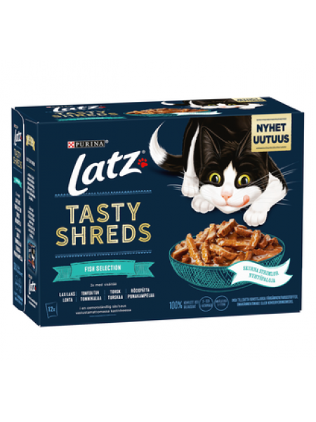 Влажный корм ​​для кошек LATZ Tasty Shreds Fish Selection 12x80г