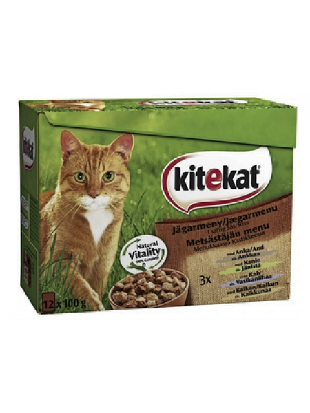 Мясные консервы для взрослых кошек Kitekat Hunter's Menu 12x100г