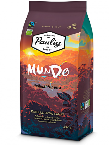 Кофе в зернах Paulig Mundo Reilusti Tumma 450г