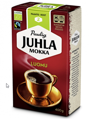 Кофе молотый Paulig Juhla Mokka Luomu 400г  