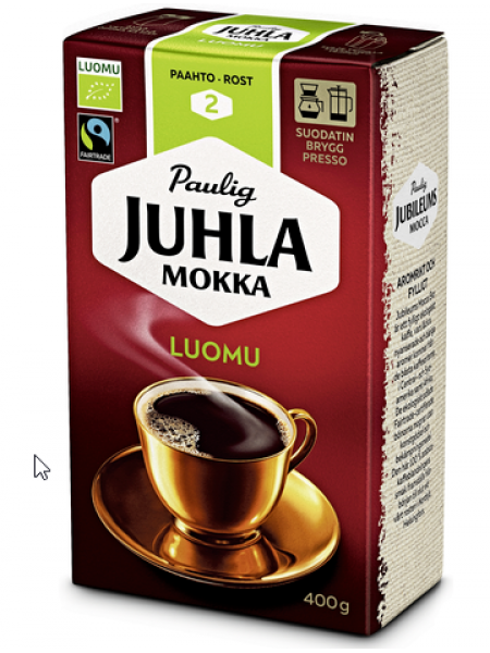 Кофе молотый Paulig Juhla Mokka Luomu 400г  