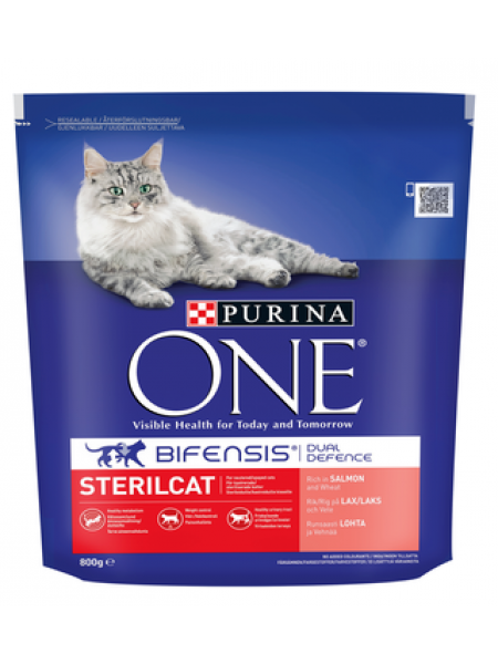 Корм для стерилизованных кошек Purina One Sterilcat 800г лосось пшеница