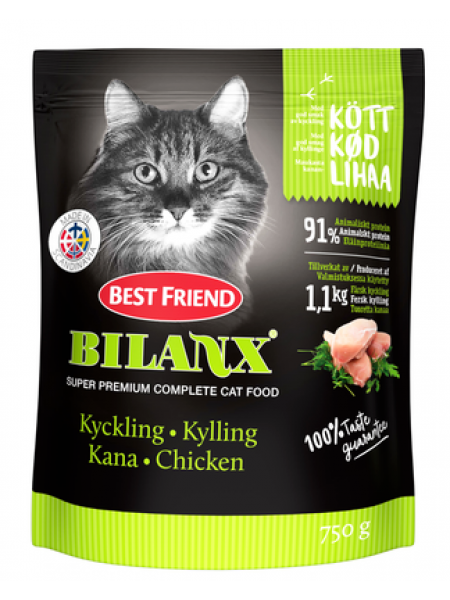 Корм для взрослых кошек Best Friend Bilanx 750г курица