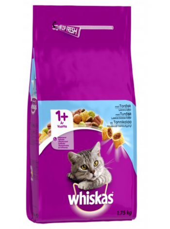 Сухой корм для взрослых кошек Whiskas 1+ 1,75 кг тунец