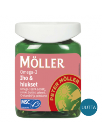 Капсулы MÖLLER OMEGA-3 IHO & HIUKSET 60шт для кожи и волос 