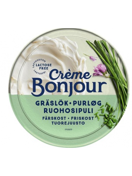 Сливочный сыр Crème Bonjour Ruohosipuli с чесноком 100г без лактозы