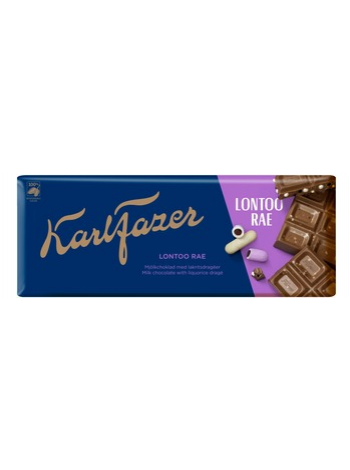 Шоколад Karl Fazer Lontoo Rae Lakritsirae с лакрицей 180 г 