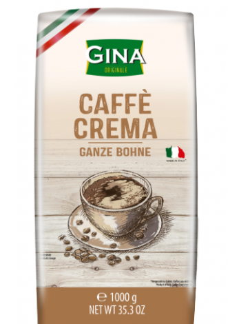 Кофе в зернах Gina Caffe Crema Ganze Bohne 1кг