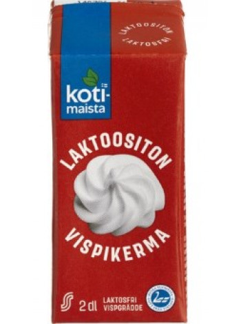 Сливки для взбивания Kotimaista Vispikerma laktoositon 200мл без лактозы 
