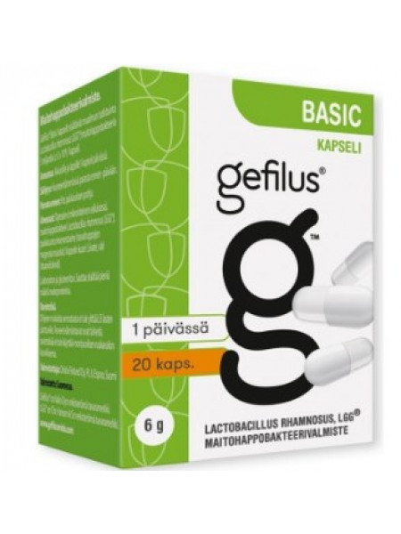 Бактериальный препарат с молочной кислотой Gefilus Basic Kapseli  20капсул по 7г