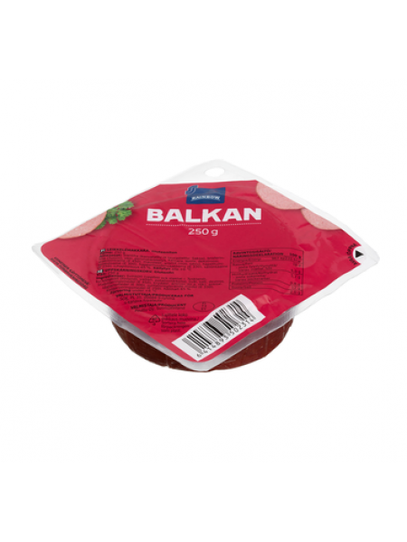 Вареная колбаса Rainbow Balkan 250г нарезка не содержит лактозы